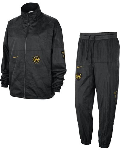 Nike Golden State Warriors Starting 5 City Edition Nba Courtside Tracksuit - Black