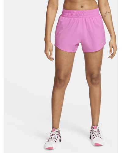 Nike One Dri-fit High-waisted 3" Brief-lined Shorts - Pink
