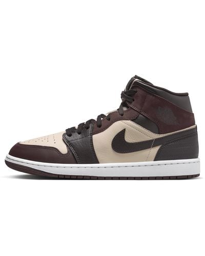Nike Air Jordan 1 Mid Se Shoes Leather - Brown