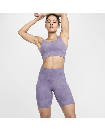 Nike Shorts da ciclista 20 cm a vita alta e sostegno leggero zenvy tie-dye - Viola