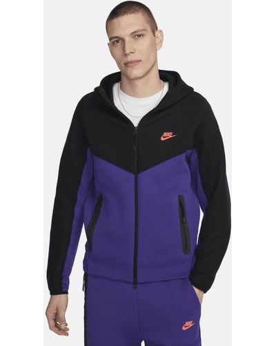 Nike Felpa con cappuccio e zip a tutta lunghezza sportswear tech fleece windrunner - Blu