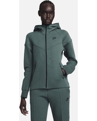 Nike Felpa con cappuccio e zip a tutta lunghezza sportswear tech fleece windrunner - Verde