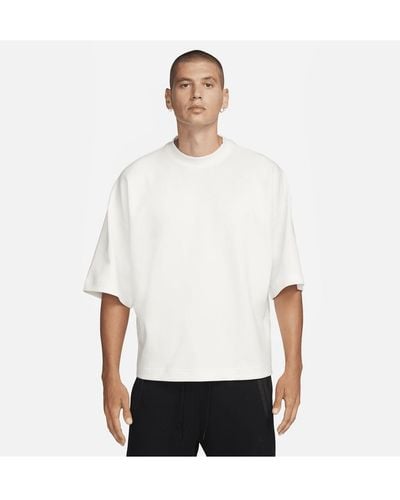 Nike Felpa oversize a manica corta sportswear tech fleece reimagined - Bianco