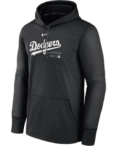 Nike Los Angeles Dodgers Authentic Collection Practice Therma Mlb Pullover Hoodie - Black