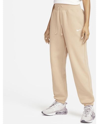 Nike Sportswear Phoenix Fleece Oversized joggingbroek Met Hoge Taille - Naturel