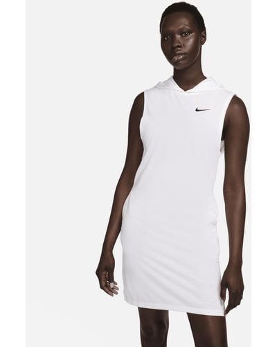 Nike Swim Essential Hooded Cover-up Dress - White