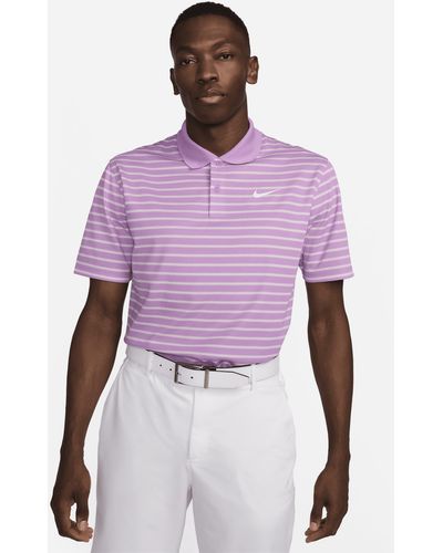 Nike Dri-fit Victory Striped Golf Polo - Purple
