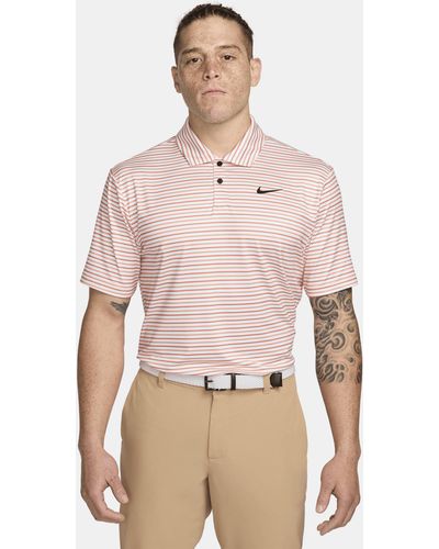 Nike Tour Dri-fit Striped Golf Polo - Pink