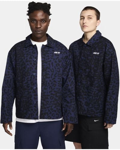 Nike Sb All-over-print Skate Chore Coat - Blue