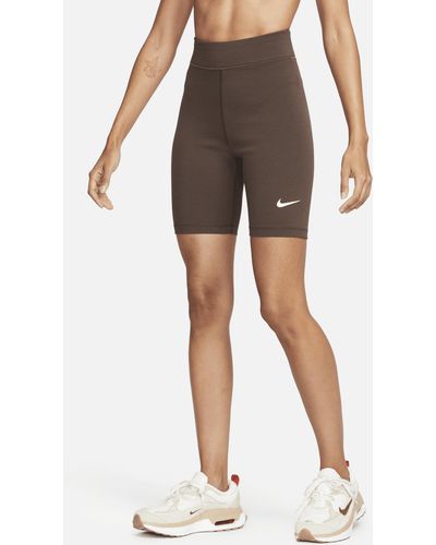Nike Sportswear Classic High-waisted 20.5cm (approx.) Biker Shorts Polyester - Brown