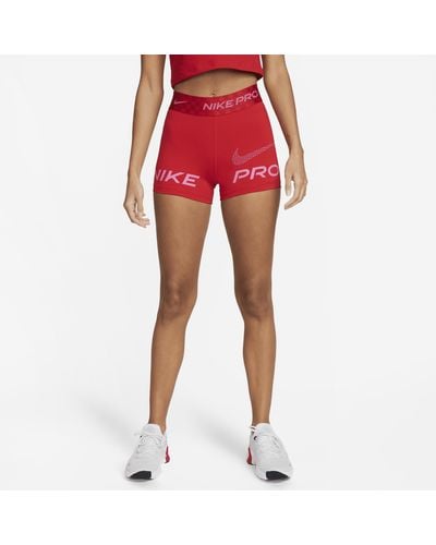 Nike Pro Dri-fit Mid-rise 8cm (approx.) Graphic Training Shorts - Red