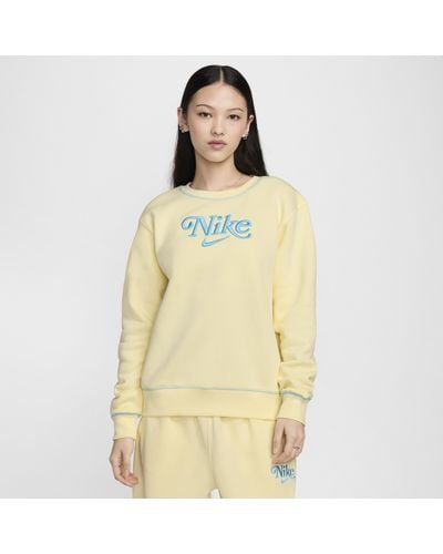Nike Sportswear Crew-neck Fleece Sweatshirt Polyester - Yellow