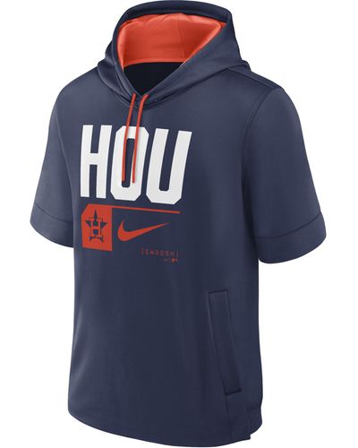 Nike Houston Astros Tri Code Lockup Mlb Short-sleeve Pullover Hoodie - Blue