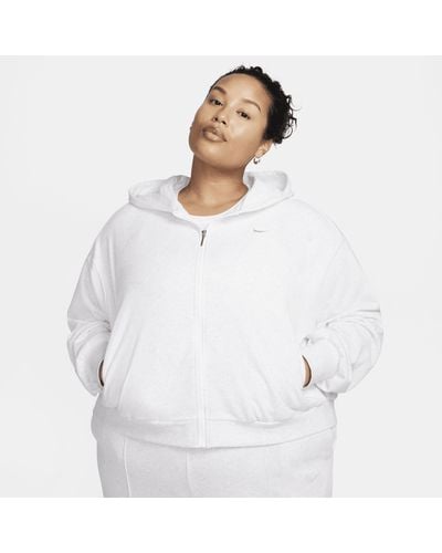 Nike Sportswear Chill Terry Loose Full-zip French Terry Hoodie (plus Size) - White