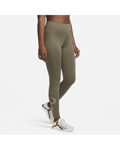 Nike Therma-fit One Mid-rise Graphic Training leggings Polyester - Green