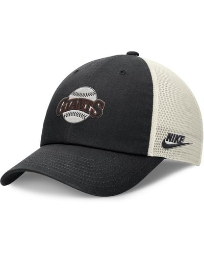 Nike San Francisco Giants Rewind Cooperstown Club Mlb Trucker Adjustable Hat - Black
