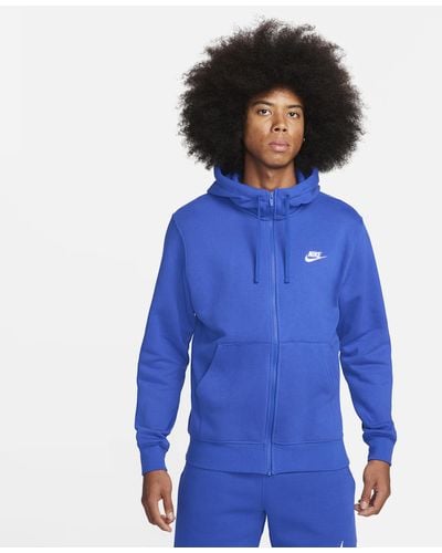 Nike Sportswear Club Fleece Full-zip Hoodie Cotton - Blue