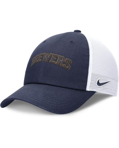 Nike Milwaukee Brewers Evergreen Wordmark Club Mlb Adjustable Hat - Blue