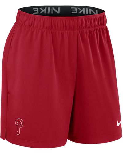 Nike Philadelphia Phillies Authentic Collection Practice Dri-fit Mlb Shorts - Red