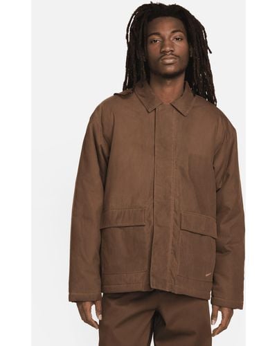 Nike Life Waxed Canvas Work Jacket Polyester - Brown