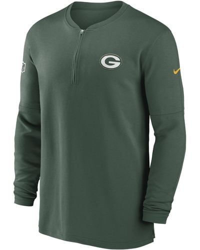 Nike Green Bay Packers Sideline Men's Dri-fit Nfl 1/2-zip Long-sleeve Top