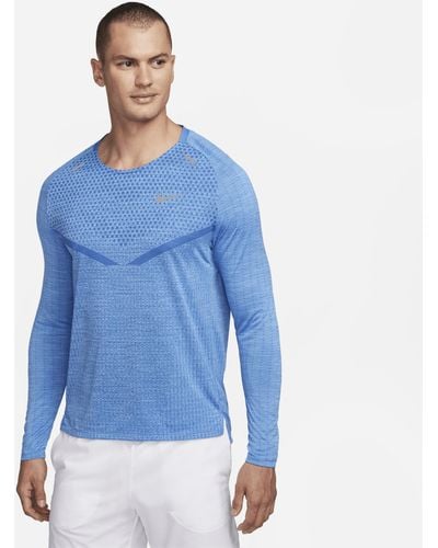 Nike Techknit Dri-fit Adv Long-sleeve Running Top 50% Recycled Polyester - Blue