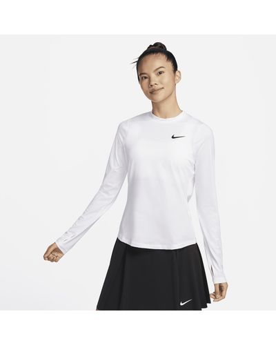 Nike Dri-fit Uv Victory Long-sleeve Printed Golf Top - White