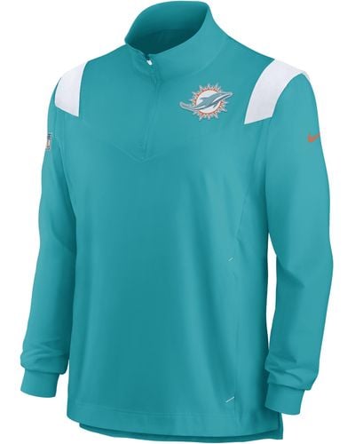 Nike Repel Coach (nfl Miami Dolphins) 1/4-zip Jacket - Blue