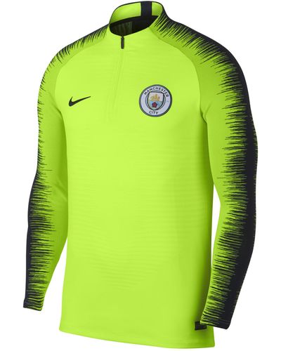 Nike Maglia da calcio a manica lunga Manchester City FC VaporKnit Strike Drill - Giallo