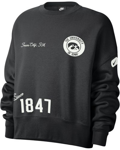 Nike Iowa College Crew-neck Sweatshirt - Black