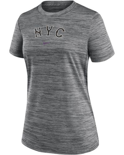 Nike New York Mets Authentic Collection City Connect Practice Velocity Dri-fit Mlb T-shirt - Gray