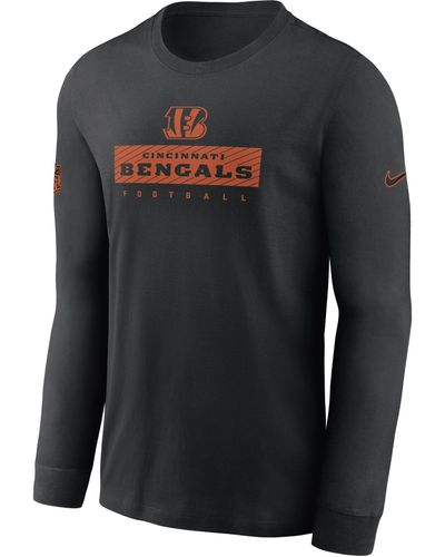 Nike Cincinnati Bengals Sideline Team Issue Dri-fit Nfl Long-sleeve T-shirt - Black
