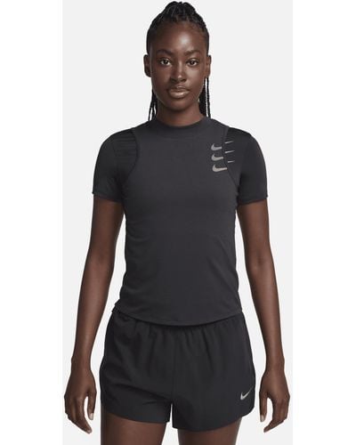 Nike Dri-fit Adv Running Division Short-sleeve Running Top 50% Recycled Polyester - Black