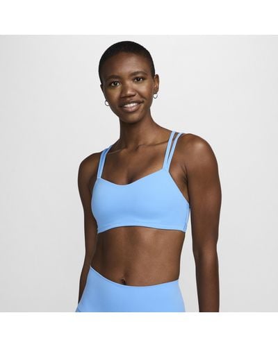 Nike Bra imbottito a sostegno leggero zenvy strappy - Blu