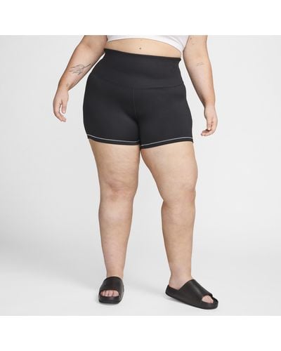 Nike One Rib High-waisted 5" Biker Shorts (plus Size) - Black