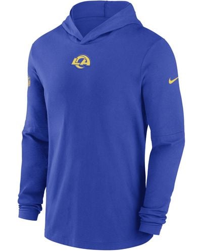 Nike Los Angeles Rams Sideline Men's Dri-fit Nfl Long-sleeve Hooded Top - Blue