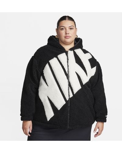 Nike Sportswear Logo High-pile Fleece Jacket Polyester - Black