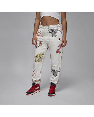 Nike Pantaloni in fleece jordan brooklyn fleece - Bianco
