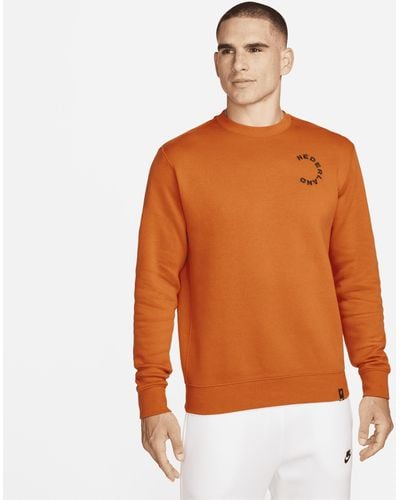 Nike Netherlands Club Fleece Crew-neck Sweatshirt - Orange