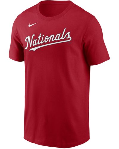 Nike Washington Nationals Fuse Wordmark Mlb T-shirt - Red