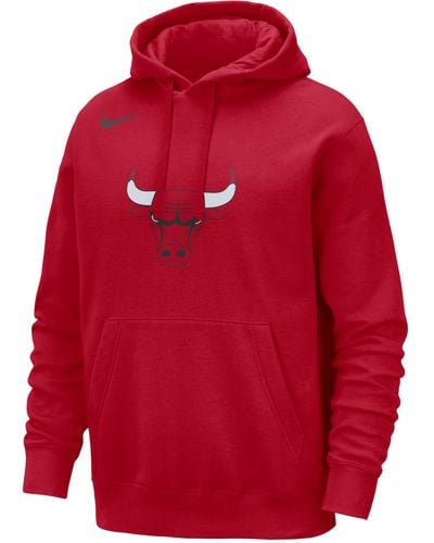 Nike Felpa pullover con cappuccio chicago bulls club nba - Rosso