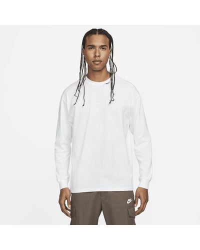 Nike T-shirt a manica lunga sportswear premium essentials - Bianco