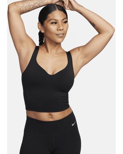 Nike Alate Medium-support Padded Sports Bra Tank Top Polyester - Black