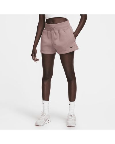 Nike Sportswear Phoenix Fleece High-waisted Loose Shorts - Pink