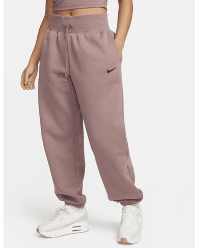 Nike Sportswear Phoenix Fleece High-waisted Oversized Tracksuit Bottoms Polyester - Blue