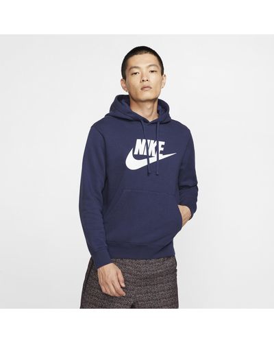 Nike Sportswear Club Fleece Graphic Pullover Hoodie - Blue
