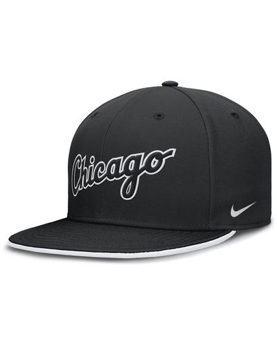 Nike Chicago White Sox Primetime True Dri-fit Mlb Fitted Hat - Black