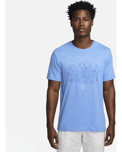 Nike Court Dri-fit Tennis T-shirt Polyester - Blue