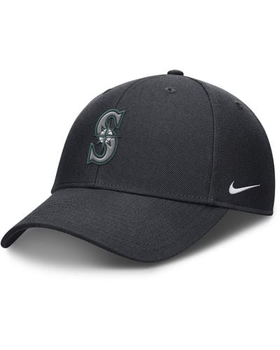 Nike Seattle Mariners Evergreen Club Dri-fit Mlb Adjustable Hat - Black