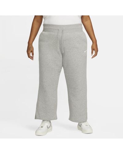 Nike Sportswear Phoenix Fleece High-waisted Wide-leg Joggers (plus Size) - Grey